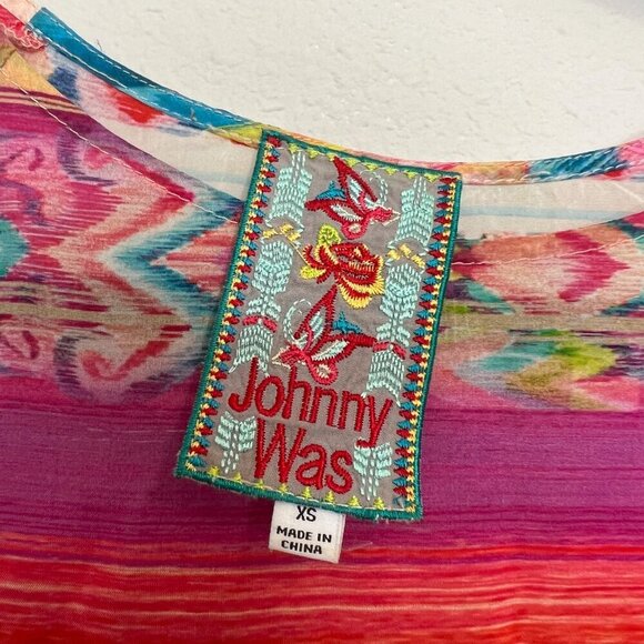 Johnny Was Porcelain Gorgeous Color Crochet Edge Flare Sleeve Blouse XS - Picture 3 of 4